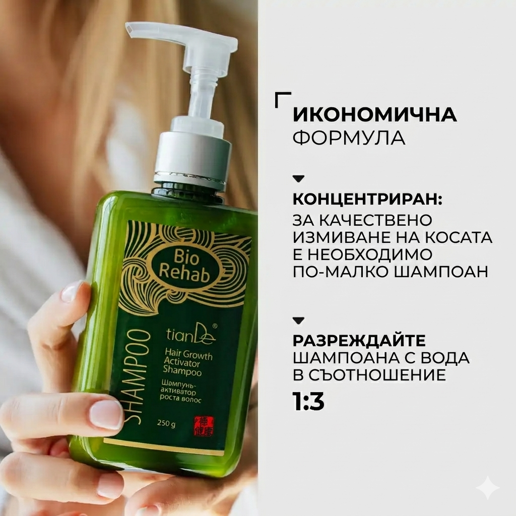 ШАМПОАН АКТИВАТОР НА РАСТЕЖА „BIO REHAB“
