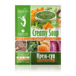 Крем супа с броколи, тиква и леща, 25 g