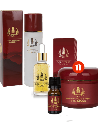 Комплект Tibetan Herbs с кордицепс + Подарък Интензивен комплекс за околоочната зона