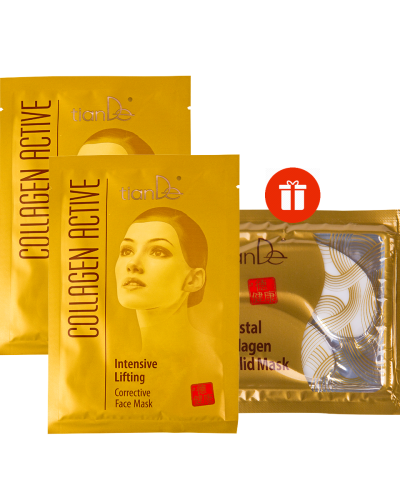 Collagen Active: 2 Маски Интензивен лифтинг + подарък маска за клепачи
