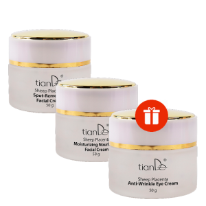 Овча плацента: заглаждащ крем +овлажняващ крем ПОДАРЪК крем за клепачи