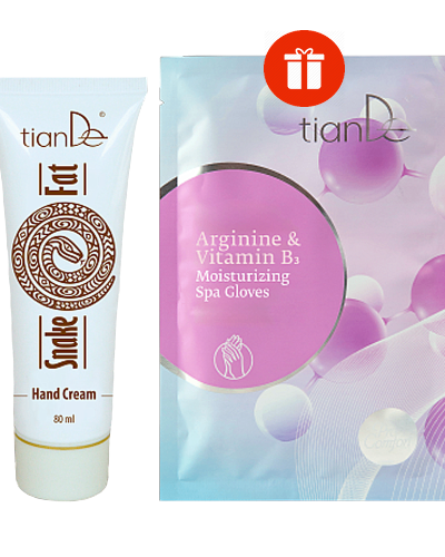 Крем за ръце със змийска мас + подарък маска за ръце