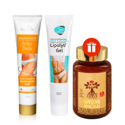 Крем за перфектни бедра + Антицелулитен гел-липолитик – ПОДАРЪК: Добавка женшен и пчелно млечице