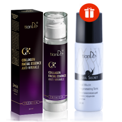 Колагенова есенция против бръчки – ПОДАРЪК Възстановяващ тоник със секрет от охлюви