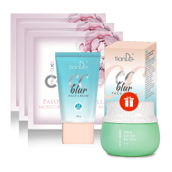 За сияйна и защитена кожа! CC крем с матиращ ефект и SPF 20 и 3 бр PGA маски за лице – ПОДАРЪК Аква гел за лице и очи