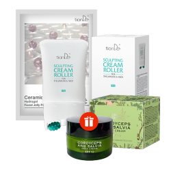 За лифтинг и подмладяване! Крем ролер за моделиране на брадичката + хидрогелови желе пластири за лице – ПОДАРЪК крем за лице с кордицепс и салвия!