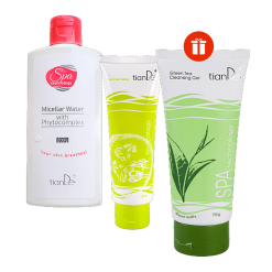 Мицеларна вода+пилинг краставица- ПОДАРЪК Почистващ гел със зелен чай