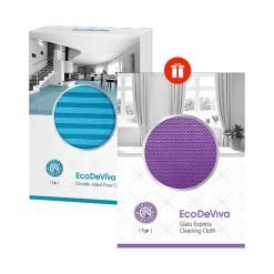Комплект EcoDeViva – Двустранна кърпа за под + Подарък експресна кърпа за стъкла